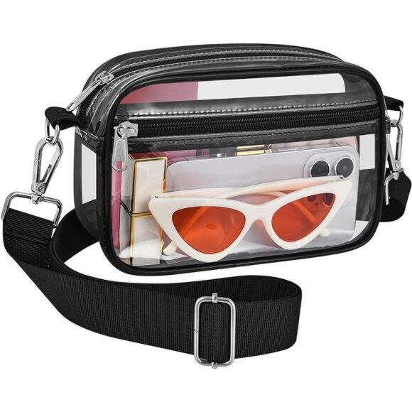 Clear Bag for Stadium Events Clear Messenger Bag Clear Purse for Concert - Picture 1 of 7